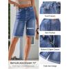 image:imageluvamia Bermuda Jean Shorts for Women Knee Length High Waisted Rolled Hem Casual Summer 12 Inseam Long Denim ShortsMedium Blue