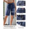 image:imageluvamia Bermuda Jean Shorts for Women Knee Length High Waisted Rolled Hem Casual Summer 12 Inseam Long Denim ShortsTimeless Blue