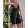 image:imageluvamia Bermuda Jean Shorts for Women Knee Length High Waisted Rolled Hem Casual Summer 12 Inseam Long Denim ShortsWashed Black