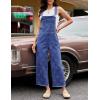 image:imageluvamia Denim Overalls for Women Wide Leg Capri Jean Jumpsuit Loose Fit Summer Stretchy Bib Overall Embroidered Raw HemFloral Classic Blue