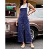 image:imageluvamia Denim Overalls for Women Wide Leg Capri Jean Jumpsuit Loose Fit Summer Stretchy Bib Overall Embroidered Raw HemFloral Darkness Blue