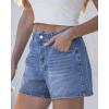 image:imageluvamia Jean Shorts for Women High Waisted Baggy Wide Leg Elastic Waist Mom Denim Shorts 4 Inseam Casual Summer JortsBay Blue