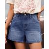 image:imageluvamia Jean Shorts for Women High Waisted Baggy Wide Leg Elastic Waist Mom Denim Shorts 4 Inseam Casual Summer JortsClassic Blue