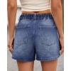 image:imageluvamia Jean Shorts for Women High Waisted Baggy Wide Leg Elastic Waist Mom Denim Shorts 4 Inseam Casual Summer JortsClassic Blue