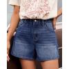 image:imageluvamia Jean Shorts for Women High Waisted Baggy Wide Leg Elastic Waist Mom Denim Shorts 4 Inseam Casual Summer JortsDarkness Blue