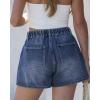 image:imageluvamia Jean Shorts for Women High Waisted Baggy Wide Leg Elastic Waist Mom Denim Shorts 4 Inseam Casual Summer JortsReef Blue