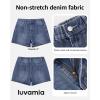 image:imageluvamia Jean Shorts for Women High Waisted Baggy Wide Leg Elastic Waist Mom Denim Shorts 4 Inseam Casual Summer JortsReef Blue