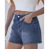 image:imageluvamia Jean Shorts for Women High Waisted Baggy Wide Leg Elastic Waist Mom Denim Shorts 4 Inseam Casual Summer JortsReef Blue