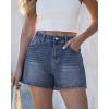 image:imageluvamia Jean Shorts for Women High Waisted Baggy Wide Leg Elastic Waist Mom Denim Shorts 4 Inseam Casual Summer JortsReef Blue