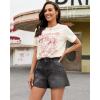 image:imageluvamia Jean Shorts for Women High Waisted Baggy Wide Leg Elastic Waist Mom Denim Shorts 4 Inseam Casual Summer JortsVintage Black