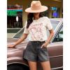 image:imageluvamia Jean Shorts for Women High Waisted Baggy Wide Leg Elastic Waist Mom Denim Shorts 4 Inseam Casual Summer JortsVintage Black