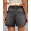 image:imageluvamia Jean Shorts for Women High Waisted Baggy Wide Leg Elastic Waist Mom Denim Shorts 4 Inseam Casual Summer JortsVintage Black