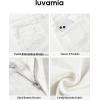 image:imageluvamia Jean Shorts for Women High Waisted Eyelet Embroidered Mid Thigh Wide Leg Stretchy Denim Shorts Summer JortsCream White