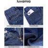 image:imageluvamia Jean Shorts for Women High Waisted Eyelet Embroidered Mid Thigh Wide Leg Stretchy Denim Shorts Summer JortsDarkness Blue