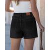 image:imageluvamia Jean Shorts for Women High Waisted Eyelet Embroidered Mid Thigh Wide Leg Stretchy Denim Shorts Summer JortsWashed Black