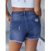 image:imageluvamia Jean Shorts for Women High Waisted Ripped Distressed Raw Hem Casual Summer Stretchy Denim Shorts Country ConcertClassic Blue