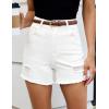image:imageluvamia Jean Shorts for Women High Waisted Ripped Distressed Raw Hem Casual Summer Stretchy Denim Shorts Country ConcertCream White