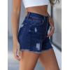 image:imageluvamia Jean Shorts for Women High Waisted Ripped Distressed Raw Hem Casual Summer Stretchy Denim Shorts Country ConcertDarkness Blue