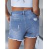 image:imageluvamia Jean Shorts for Women High Waisted Ripped Distressed Raw Hem Casual Summer Stretchy Denim Shorts Country ConcertMedium Blue