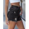 image:imageluvamia Jean Shorts for Women High Waisted Ripped Distressed Raw Hem Casual Summer Stretchy Denim Shorts Country ConcertWashed Black