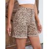 image:imageluvamia Jean Shorts for Women Trendy High Rise Mid Thigh Cheetah Leopard Print Raw Hem Stretch Denim Casual Summer JortsPink Leopard
