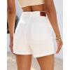 image:imageluvamia Jean Shorts for Women Trendy High Waisted Fold Hem 4 Inch Inseam Stretchy Denim Shorts Summer Casual JortsCream White