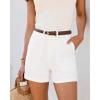 image:imageluvamia Jean Shorts for Women Trendy High Waisted Fold Hem 4 Inch Inseam Stretchy Denim Shorts Summer Casual JortsCream White