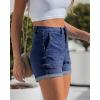 image:imageluvamia Jean Shorts for Women Trendy High Waisted Fold Hem 4 Inch Inseam Stretchy Denim Shorts Summer Casual JortsDarkness Blue