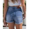 image:imageluvamia Jean Shorts for Women Trendy High Waisted Fold Hem 4 Inch Inseam Stretchy Denim Shorts Summer Casual JortsMedium Blue