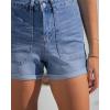 image:imageluvamia Jean Shorts for Women Trendy High Waisted Fold Hem 4 Inch Inseam Stretchy Denim Shorts Summer Casual JortsMedium Blue