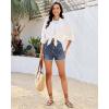 image:imageluvamia Jean Shorts for Women Trendy High Waisted Fold Hem 4 Inch Inseam Stretchy Denim Shorts Summer Casual JortsTimeless Blue