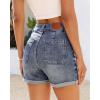 image:imageluvamia Jean Shorts for Women Trendy High Waisted Fold Hem 4 Inch Inseam Stretchy Denim Shorts Summer Casual JortsTimeless Blue