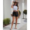 image:imageluvamia Jean Shorts for Women Trendy High Waisted Fold Hem 4 Inch Inseam Stretchy Denim Shorts Summer Casual JortsTrue Black