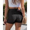 image:imageluvamia Jean Shorts for Women Trendy High Waisted Fold Hem 4 Inch Inseam Stretchy Denim Shorts Summer Casual JortsTrue Black