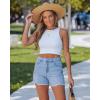 image:imageluvamia Jean Shorts for Women Trendy High Waisted Ripped Distressed Raw Hem Stretchy Denim Shorts Country Concert OutfitAiry Blue