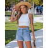 image:imageluvamia Jean Shorts for Women Trendy High Waisted Ripped Distressed Raw Hem Stretchy Denim Shorts Country Concert OutfitCody Blue