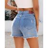 image:imageluvamia Jean Shorts for Women Trendy High Waisted Ripped Distressed Raw Hem Stretchy Denim Shorts Country Concert OutfitCody Blue