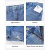 image:imageluvamia Jean Shorts for Women Trendy High Waisted Ripped Distressed Raw Hem Stretchy Denim Shorts Country Concert OutfitMedium Blue