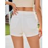 image:imageluvamia Jean Shorts for Women Trendy Mid Rise Fold Hem Distressed Short Shorts Beach Casual Summer Jorts 3 Inch InseamChalk White