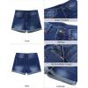 image:imageluvamia Jean Shorts for Women Trendy Mid Rise Fold Hem Distressed Short Shorts Beach Casual Summer Jorts 3 Inch InseamDeep Blue