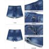 image:imageluvamia Jean Shorts for Women Trendy Mid Rise Fold Hem Distressed Short Shorts Beach Casual Summer Jorts 3 Inch InseamLapis Storm