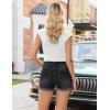 image:imageluvamia Jean Shorts for Women Trendy Mid Rise Fold Hem Distressed Short Shorts Beach Casual Summer Jorts 3 Inch InseamStormy Black