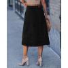 image:imageluvamia Jean Skirts for Women Trendy Midi Length A Line Western Casual Button Down Stretchy Denim Skirt with PocketsTrue Black