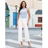 image:imageluvamia Straight Leg Jeans for Women Cropped Trendy Mid Rise Baggy Loose Distressed Casual Raw Hem Stretchy Denim Pants