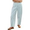 image:imageluvamia Barrel Jeans for Women Trendy Baggy Wide Leg Striped High Waisted Cropped Casual Pinstripe Stretchy Denim PantsBlue