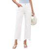 image:imageluvamia Straight Leg Jeans for Women Cropped Trendy Mid Rise Baggy Loose Distressed Casual Raw Hem Stretchy Denim Pants