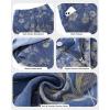 image:imageluvamia Denim Skorts for Woman Trendy Floral Print Faux Wrap Stretchy High Waisted Elasitc Waist Jean Shorts Skirt SkortClassic Washhibiscus