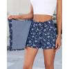 image:imageluvamia Denim Skorts for Woman Trendy Floral Print Faux Wrap Stretchy High Waisted Elasitc Waist Jean Shorts Skirt SkortDarkness Blue Floral