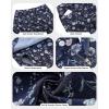 image:imageluvamia Denim Skorts for Woman Trendy Floral Print Faux Wrap Stretchy High Waisted Elasitc Waist Jean Shorts Skirt SkortNightfall Blue Floral