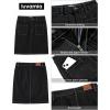 image:imageluvamia Jean Skirts for Women High Waisted Trendy Stretchy Aline Contrast Stitching Patch Pocket Short Denim SkirtBlack